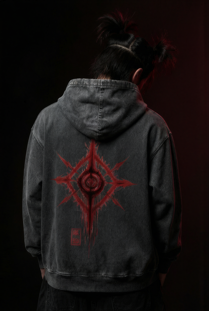 Blood Manipulation Washed Oversize Hoodie
